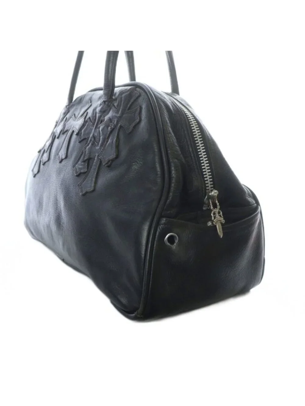 Chrome Hearts Gym MD Gymbag Medium Tote Bag Cemetery Cross Patch Leather Dager
